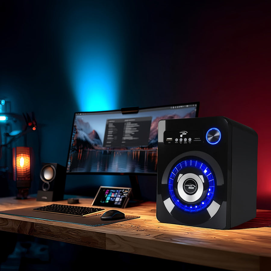 Audiocore AC910 Bluetooth 2.1 Speakers Stereo System Loudspeaker FM Radio, TF Card Input, AUX, USB-Powered
