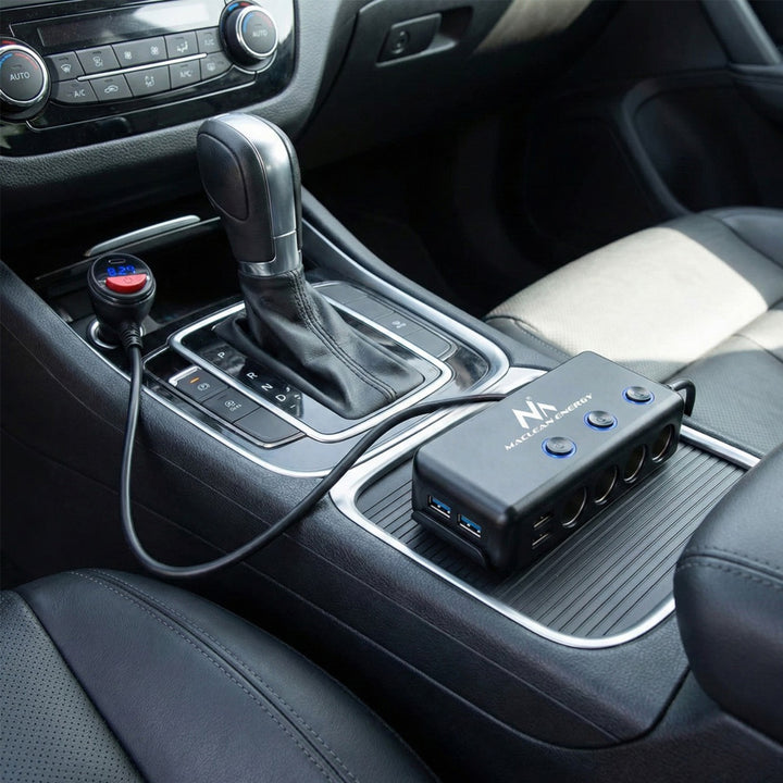 Maclean MCE218 USB Car Charger - 3 Car Sockets 1xQuick Charge 3.0, 3xUSB 6.8A, 1x Power Delivery 18W, Max 120W