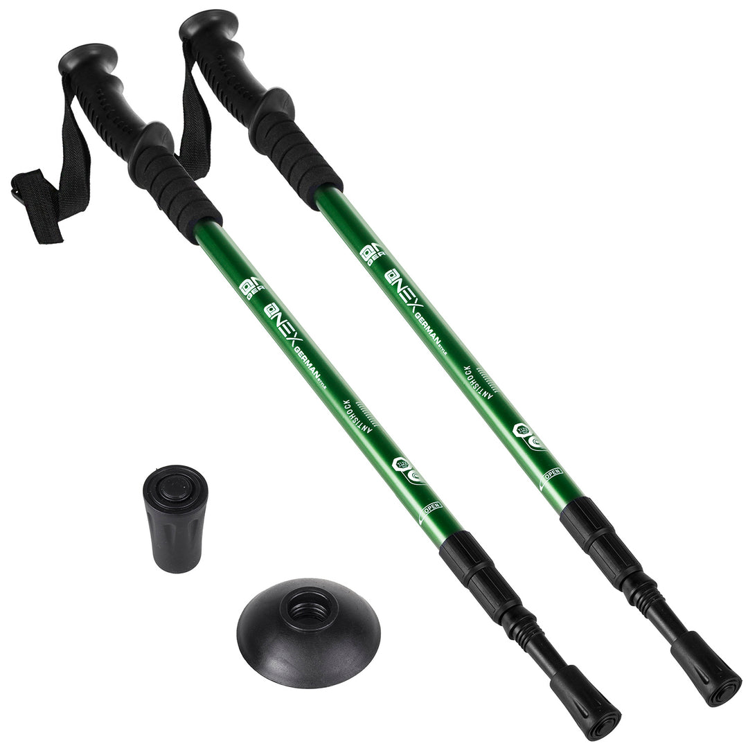 65–135 cm Telescopic Green Aluminum Nordic Walking Poles