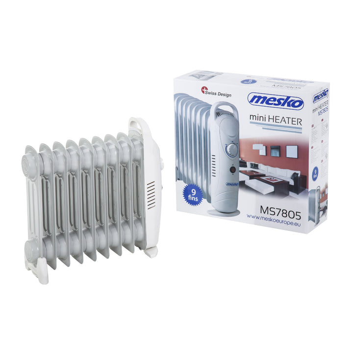 Mesko oil heater, 9 ribs, 1000W, temperature control, gray, MS 7805