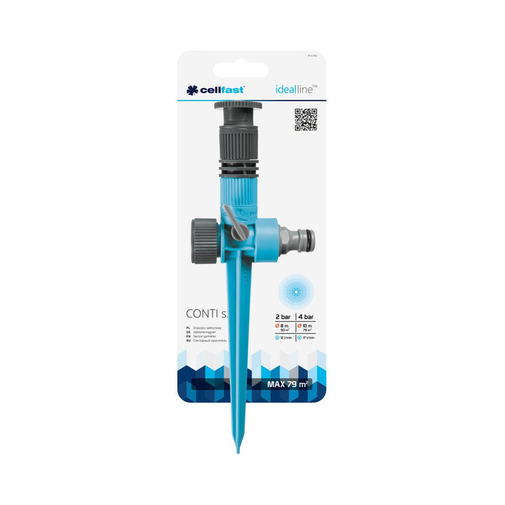 The sector sprinkler Cellfast Conti Ideal has a pinning area of up to 79 m2