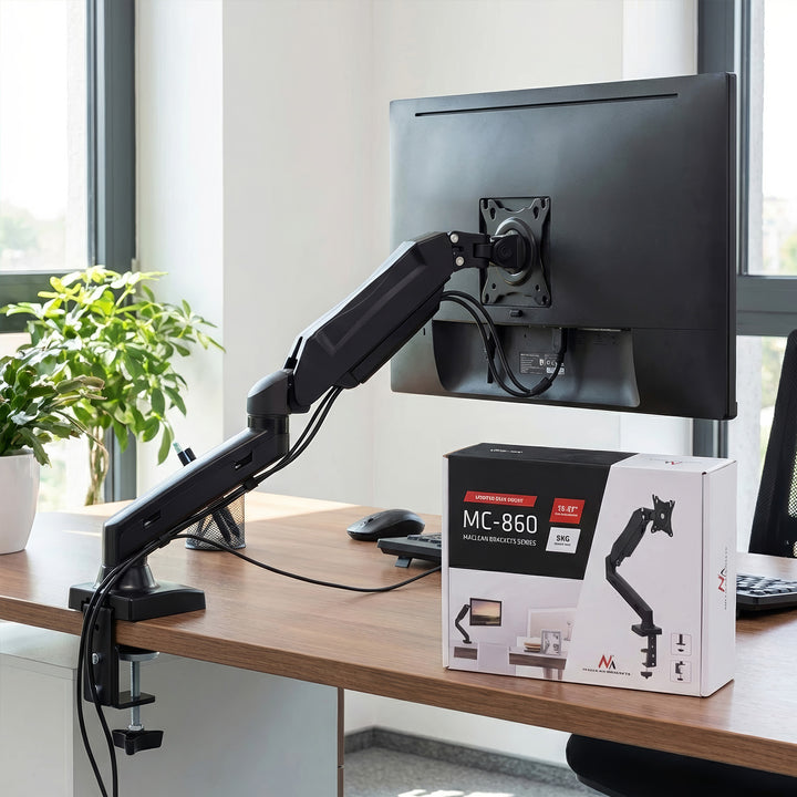 Maclean MC-860 Monitor Desk Mount Bracket Stand Holder LED LCD Universal 13" - 27" VESA 8kg