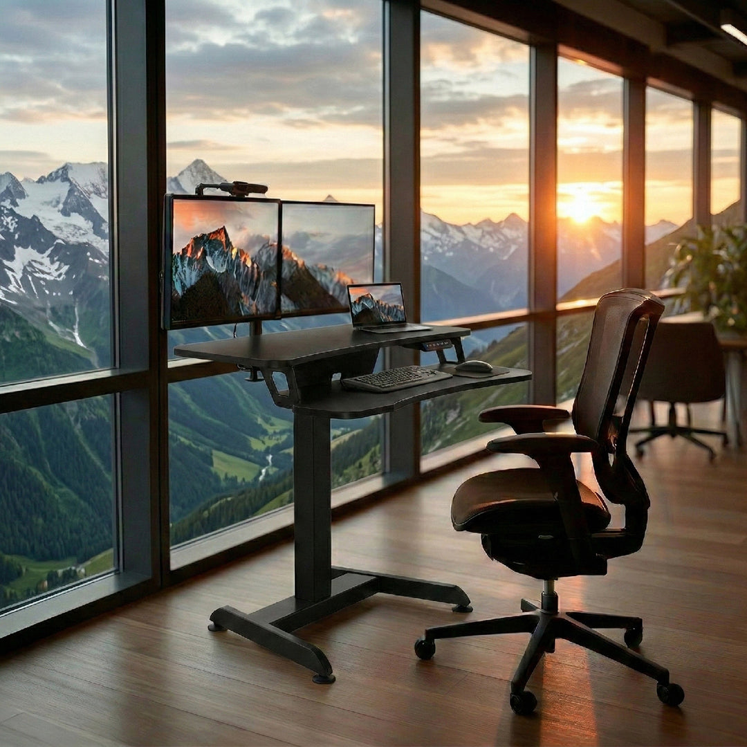 Maclean MC-835 Portable Desk Electric Height Adjustable 72 -122cm max. 37 kg Control Panel Sit Stand Work Station