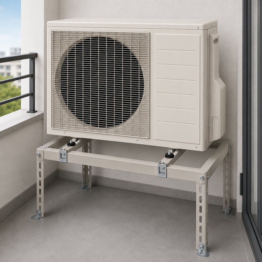 Maclean MC-864 Floor & Roof Stand for Air Conditioner Bracket Holder max. 70kg Adjustable Height & Width Galvanized Powder Coating