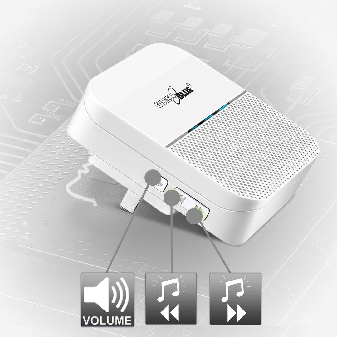 GreenBlue GB212 Siren ionchuir gan sreang, braiteoir tairiscint 52 fonn bán, 230V, uas. 8 braiteoir