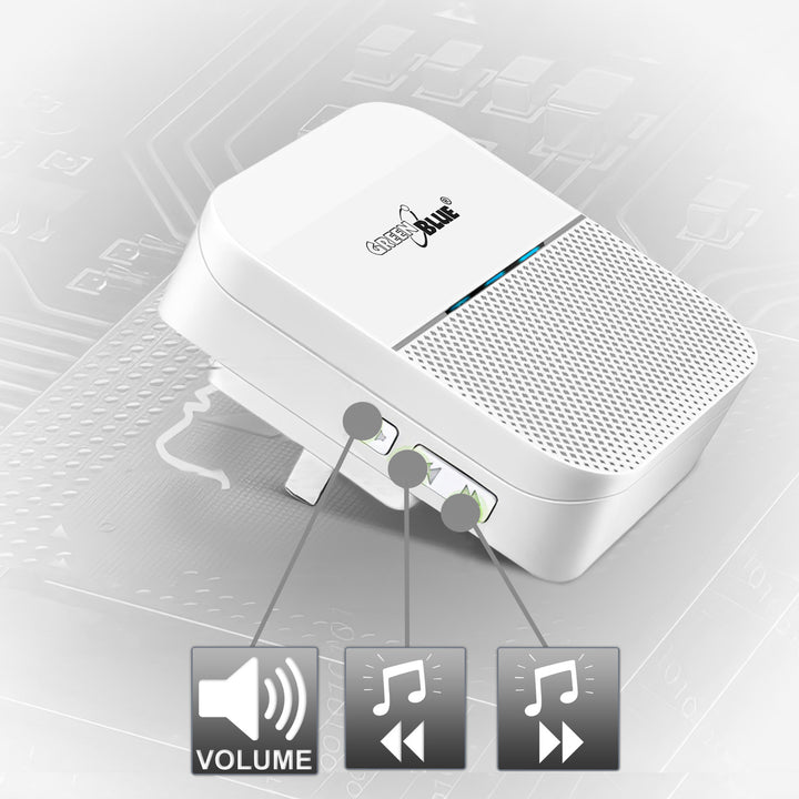 GreenBlue GB212 Siren ionchuir gan sreang, braiteoir tairiscint 52 fonn bán, 230V, uas. 8 braiteoir