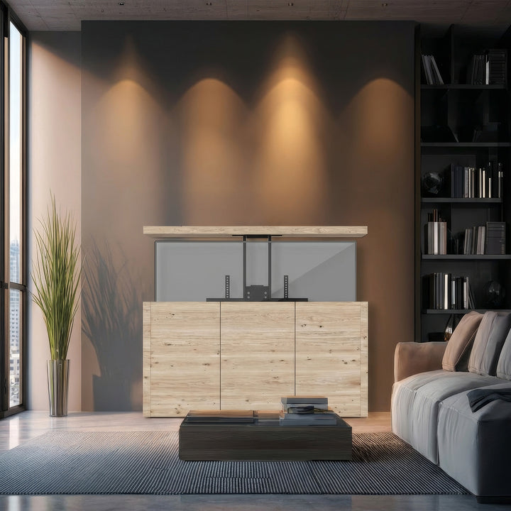 Maclean MC-866 Electric TV Lift Mount Bracket Universal Adjustable 37'' - 65" Remote Control 50kg VESA Ceiling & Floor Mount