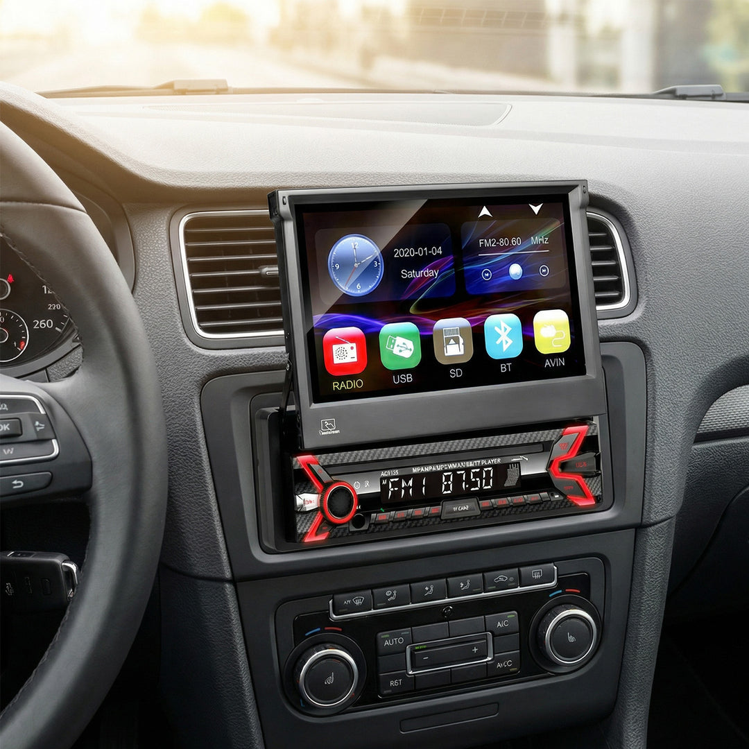 Audiocore AC9100 Car Radio LCD 7" Screen 1080P MP5 MP3 USB AVI DivX Bluetooth Handsfree RDS Digital Radio Remote Control 1 DIN