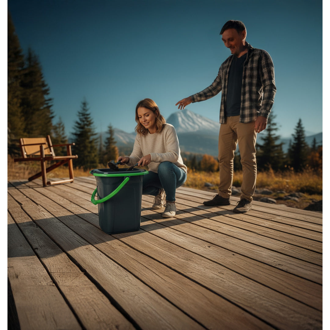 GreenBlue GB320BG Tourist Toilet Black and Green 19L Carrying Handle