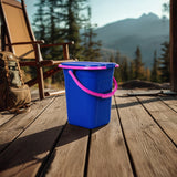 GreenBlue GB320BR 19L Portable Camping Toilet Bucket Travel Festival with Handle Detachable Seat - Navy Blue & Pink