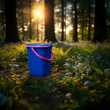GreenBlue GB320BR 19L Portable Camping Toilet Bucket Travel Festival with Handle Detachable Seat - Navy Blue & Pink