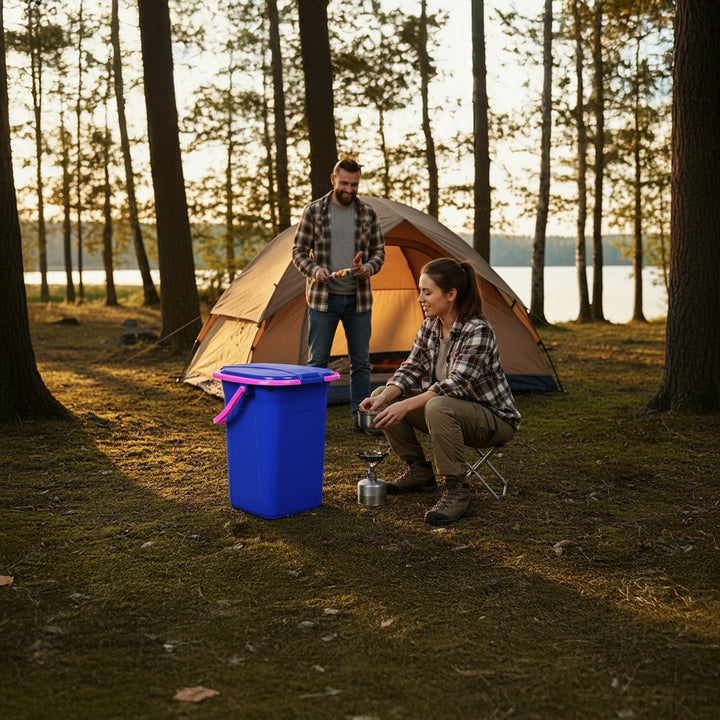 Buicéad Leithris Campála Inaistrithe 19L GreenBlue GB320BR Féile Taistil le Láimhseáil, Suíochán Insbhainte - Gorm Cabhlaigh &amp; Bándearg