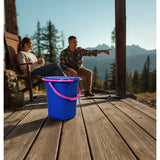 GreenBlue GB320BR 19L Portable Camping Toilet Bucket Travel Festival with Handle Detachable Seat - Navy Blue & Pink