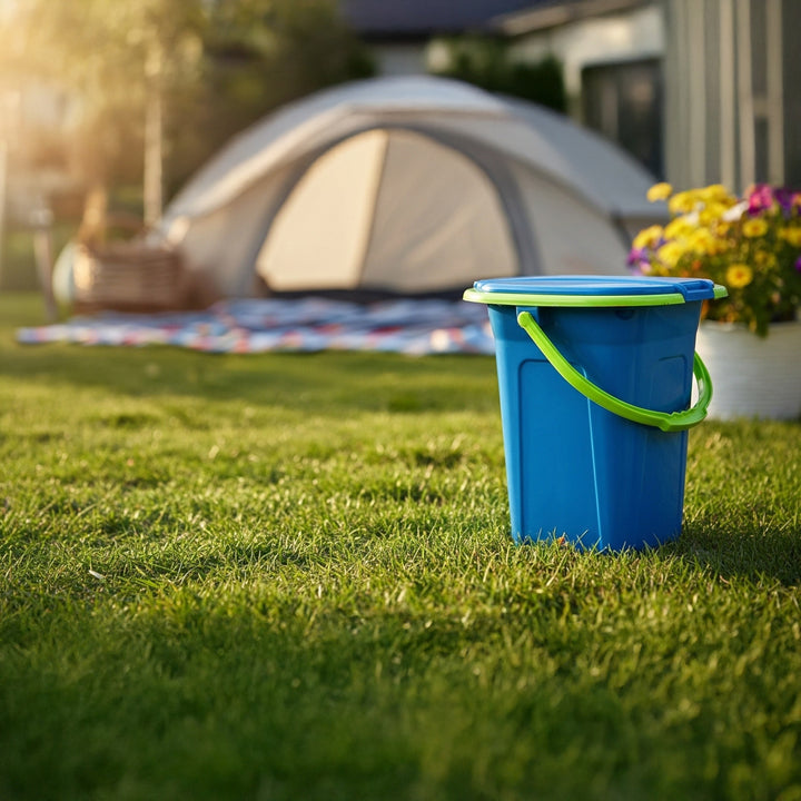 GreenBlue GB320BL Leithreas Taistil Inaistrithe Buicéad Suíochán Féile Campála Láimhseáil Lid Durable Cobhsaí19L