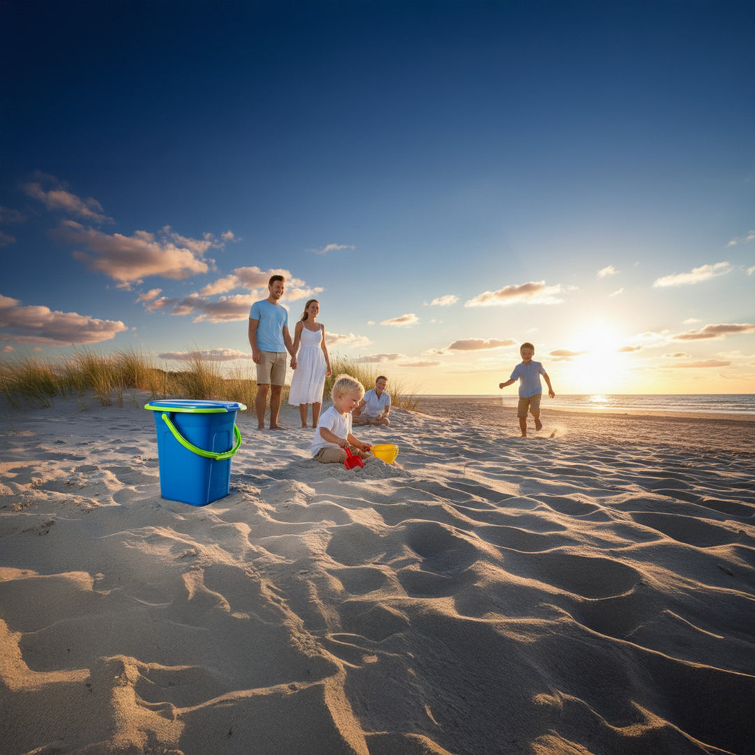 GreenBlue GB320BL Leithreas Taistil Inaistrithe Buicéad Suíochán Féile Campála Láimhseáil Lid Durable Cobhsaí19L