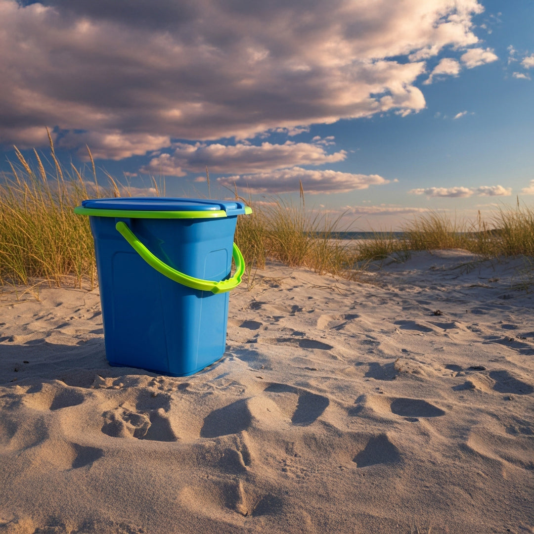 GreenBlue GB320BL Leithreas Taistil Inaistrithe Buicéad Suíochán Féile Campála Láimhseáil Lid Durable Cobhsaí19L