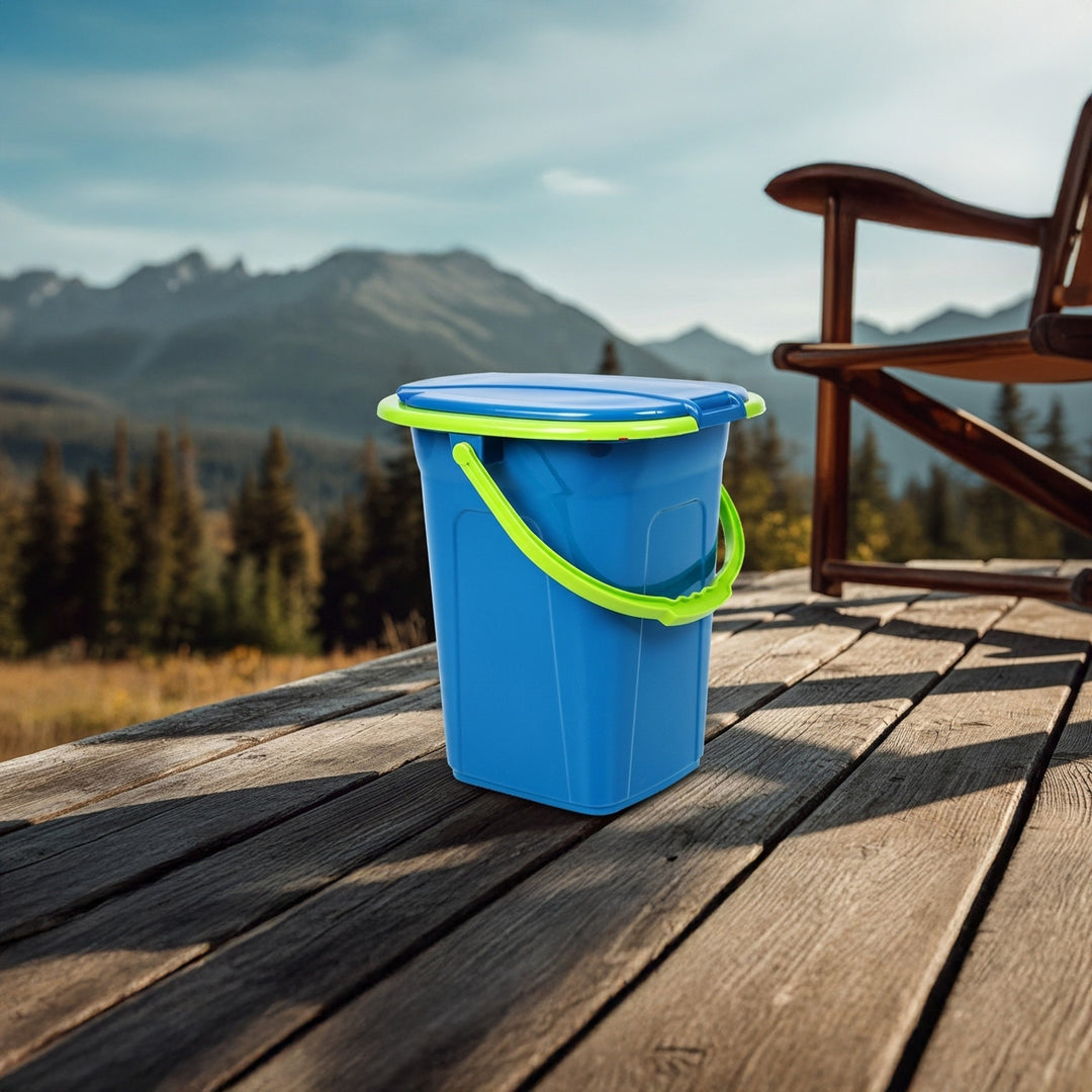 GreenBlue GB320BL Leithreas Taistil Inaistrithe Buicéad Suíochán Féile Campála Láimhseáil Lid Durable Cobhsaí19L