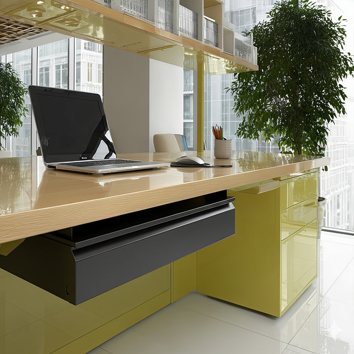 Maclean MC-875 Under Desk Steel Drawer with Shelf Up to Max. 5kg Base Under Table Holder Hanging Drawer with Organiser