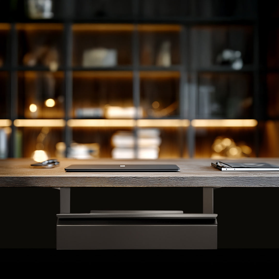 Maclean MC-875 Under Desk Steel Drawer with Shelf Up to Max. 5kg Base Under Table Holder Hanging Drawer with Organiser