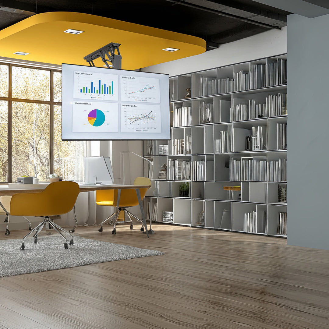 Maclean MC-880 Electric TV Ceiling Bracket Holder Foldable Mount 32" - 70" Remote Control VESA Universal 35kg