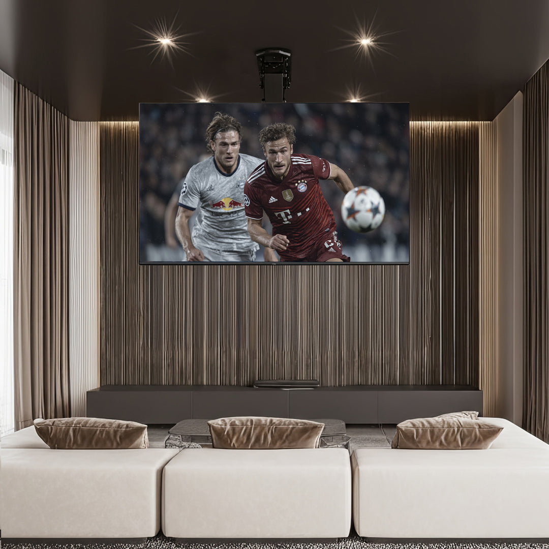 Maclean MC-880 Electric TV Ceiling Bracket Holder Foldable Mount 32" - 70" Remote Control VESA Universal 35kg