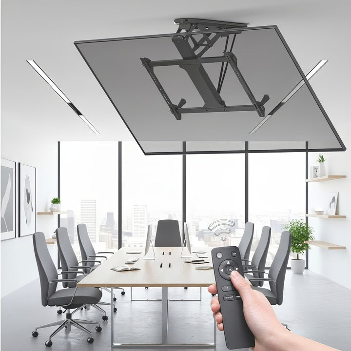 Maclean MC-880 Electric TV Ceiling Bracket Holder Foldable Mount 32" - 70" Remote Control VESA Universal 35kg