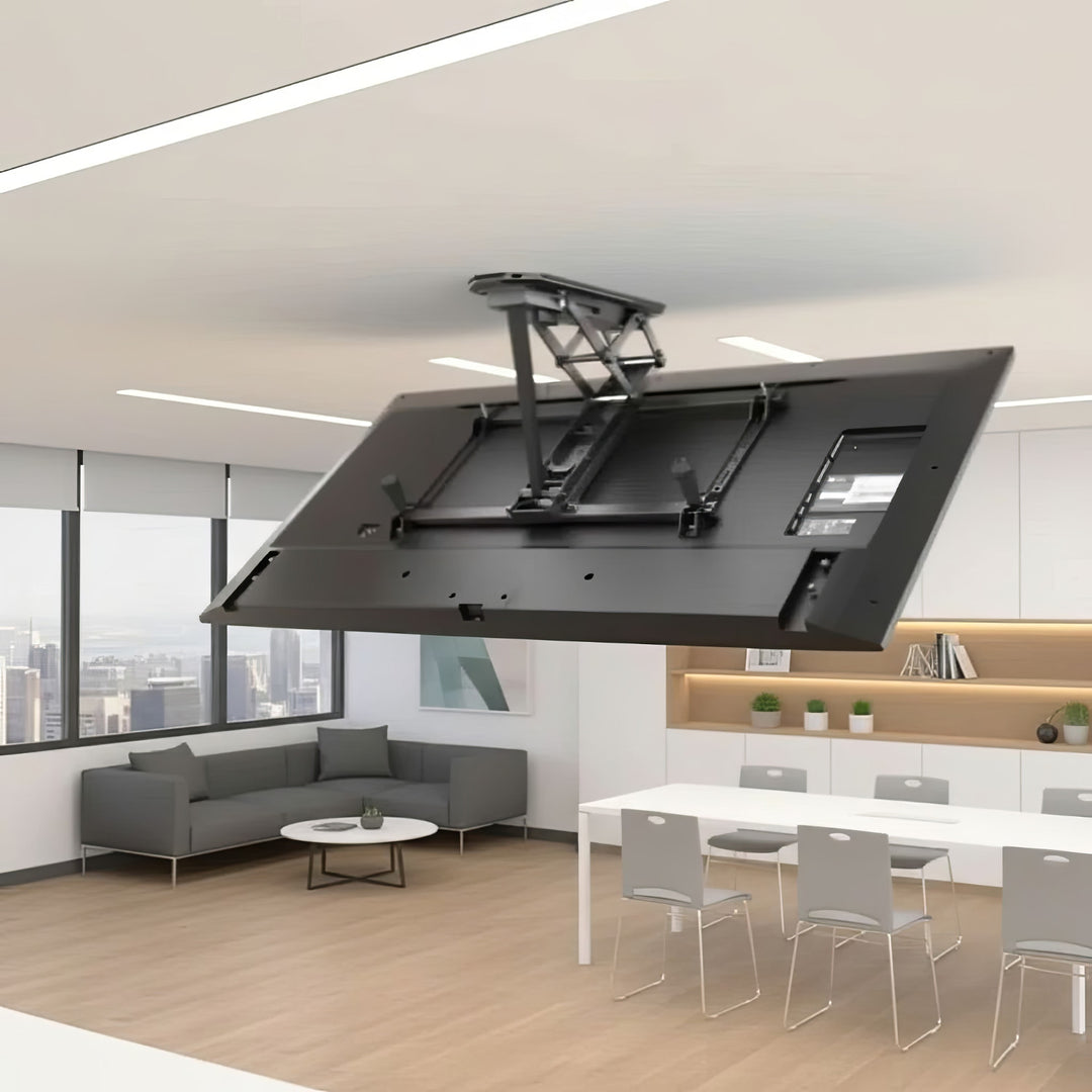 Maclean MC-880 Electric TV Ceiling Bracket Holder Foldable Mount 32" - 70" Remote Control VESA Universal 35kg