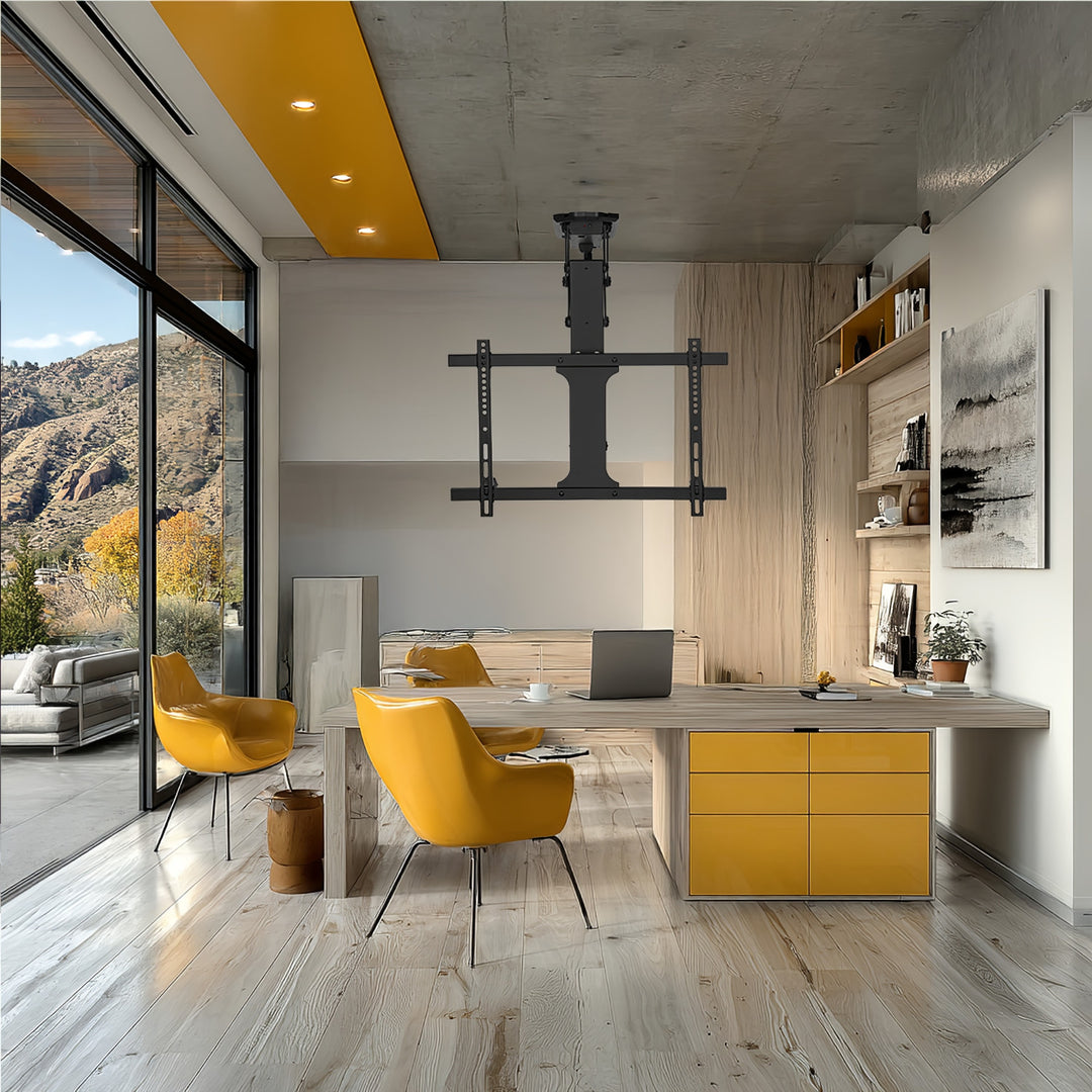 Maclean MC-880 Electric TV Ceiling Bracket Holder Foldable Mount 32" - 70" Remote Control VESA Universal 35kg