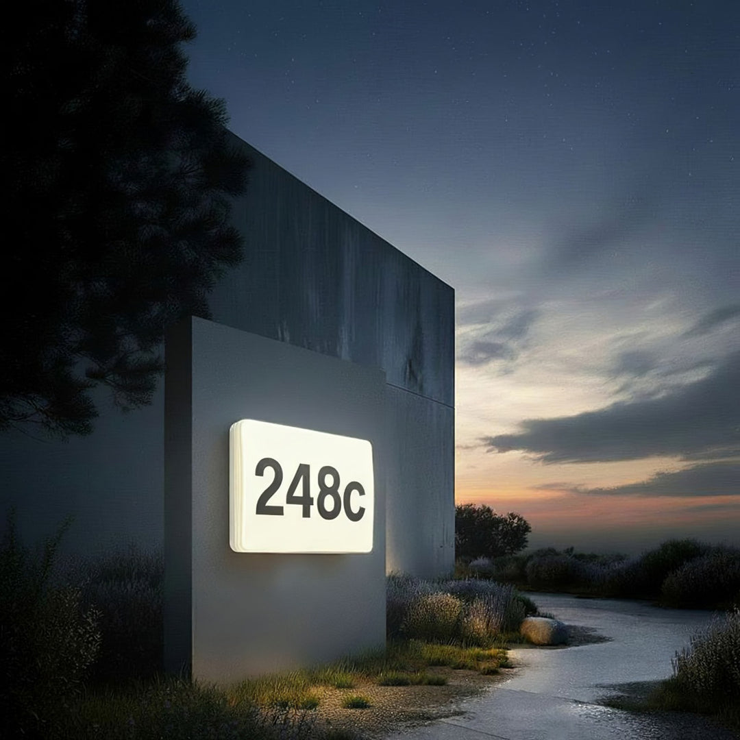 Maclean LED Lamp, house number, with twilight sensor, white, max. 10W, IP65, neutral color temperature (4000K), max. 1000 lm, MCE292 W