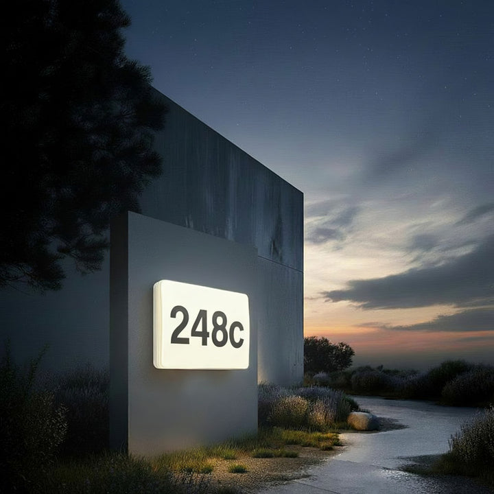 Maclean LED Lamp, house number, with twilight sensor, white, max. 10W, IP65, neutral color temperature (4000K), max. 1000 lm, MCE292 W