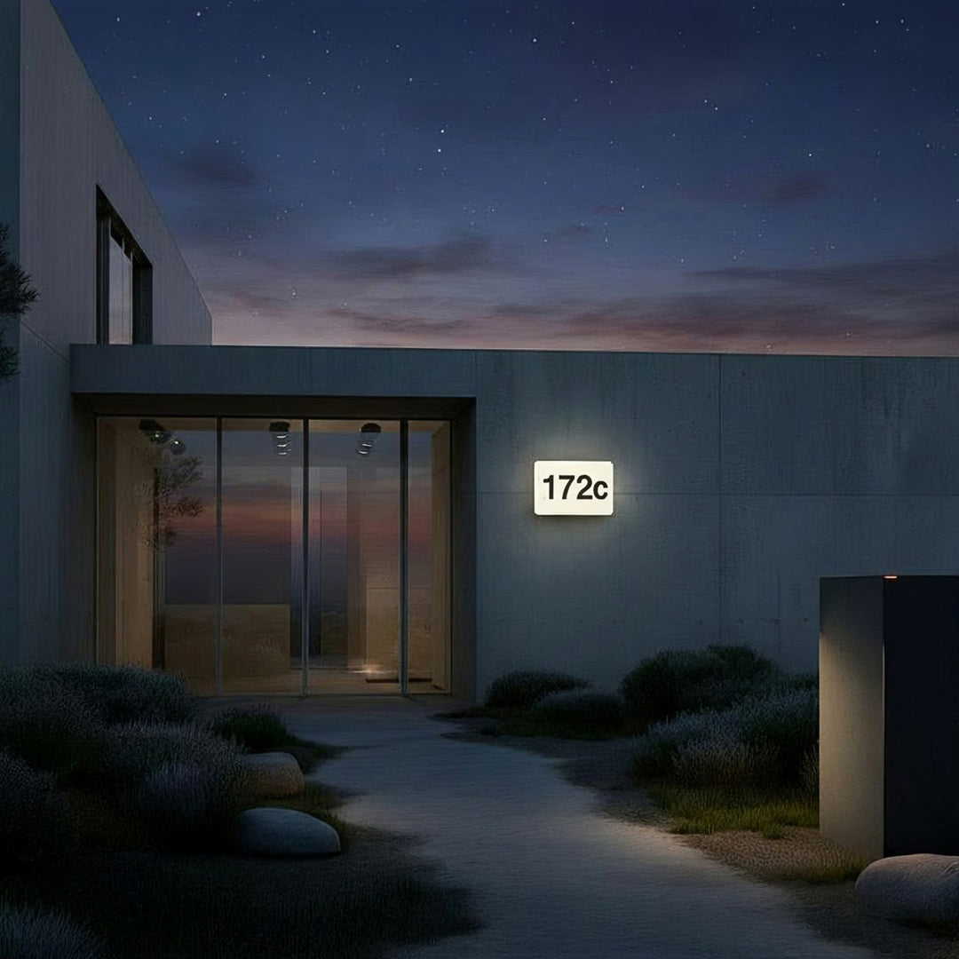 Maclean LED Lamp, house number, with twilight sensor, white, max. 10W, IP65, neutral color temperature (4000K), max. 1000 lm, MCE292 W