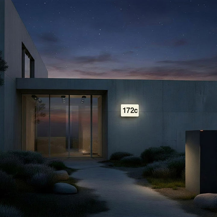 Maclean LED Lamp, house number, with twilight sensor, white, max. 10W, IP65, neutral color temperature (4000K), max. 1000 lm, MCE292 W