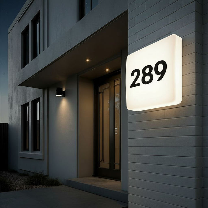 Maclean LED Lamp, house number, with twilight sensor, white, max. 10W, IP65, neutral color temperature (4000K), max. 1000 lm, MCE292 W