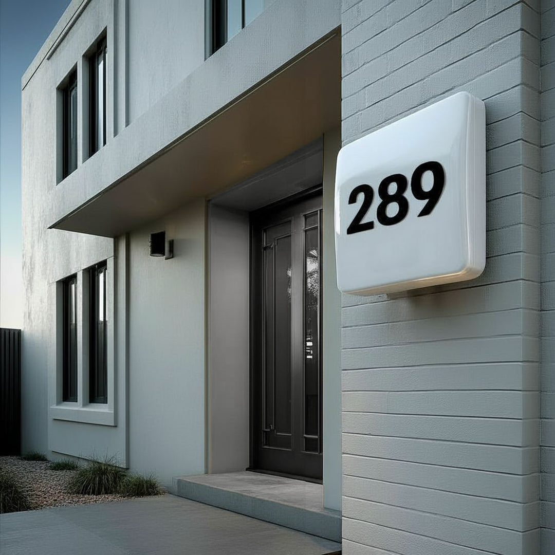 Maclean LED Lamp, house number, with twilight sensor, white, max. 10W, IP65, neutral color temperature (4000K), max. 1000 lm, MCE292 W