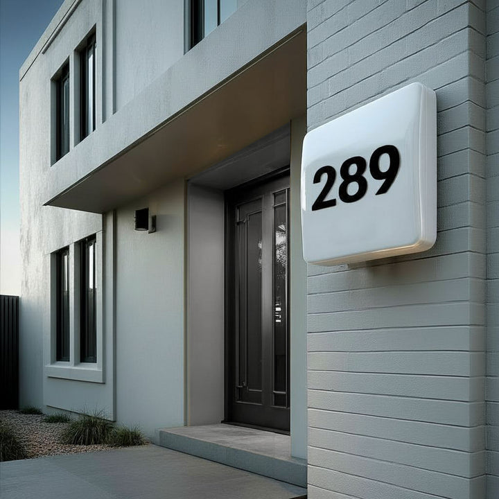 Maclean LED Lamp, house number, with twilight sensor, white, max. 10W, IP65, neutral color temperature (4000K), max. 1000 lm, MCE292 W