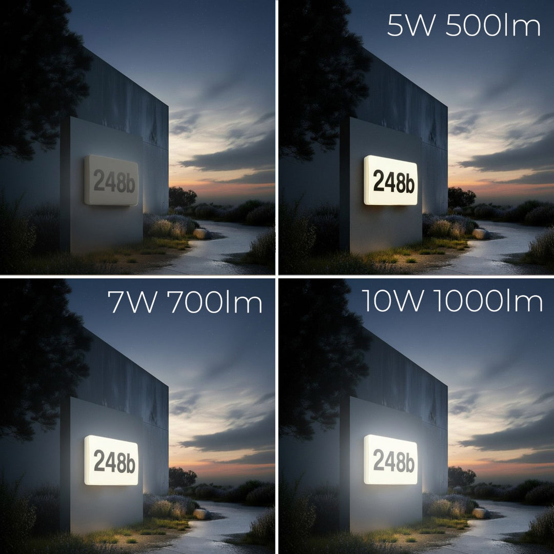 Maclean LED Lamp, house number, with twilight sensor, white, max. 10W, IP65, neutral color temperature (4000K), max. 1000 lm, MCE292 W