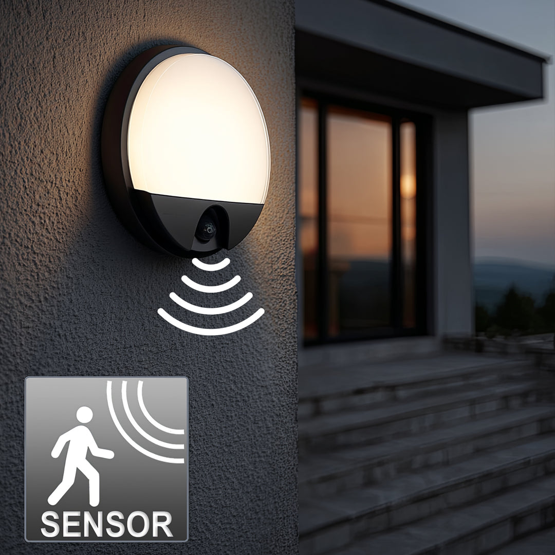 Maclean Energy MCE291 GR LED Lamp Infrared Motion Sensor Twilight Sensor Waterproof 1100lm 15W IP54