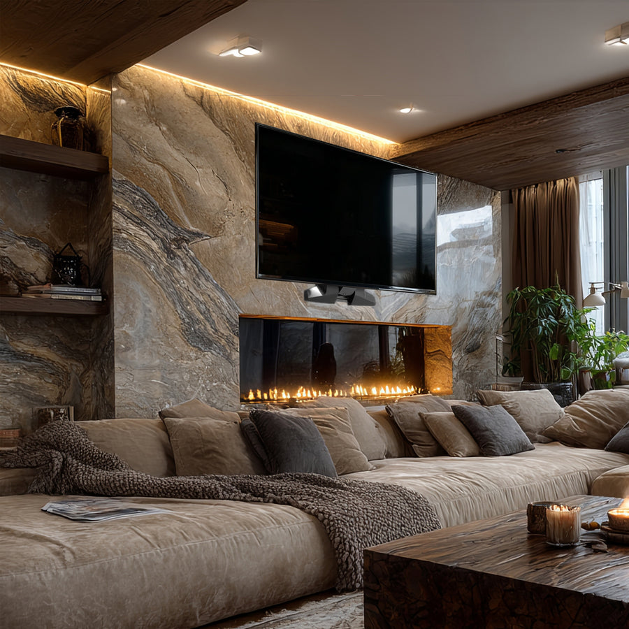 Maclean MC-891 Electric TV Wall Mount Bracket Remote 37''-70" VESA 35kg Over Fireplace Pull Down TV Holder EU plug
