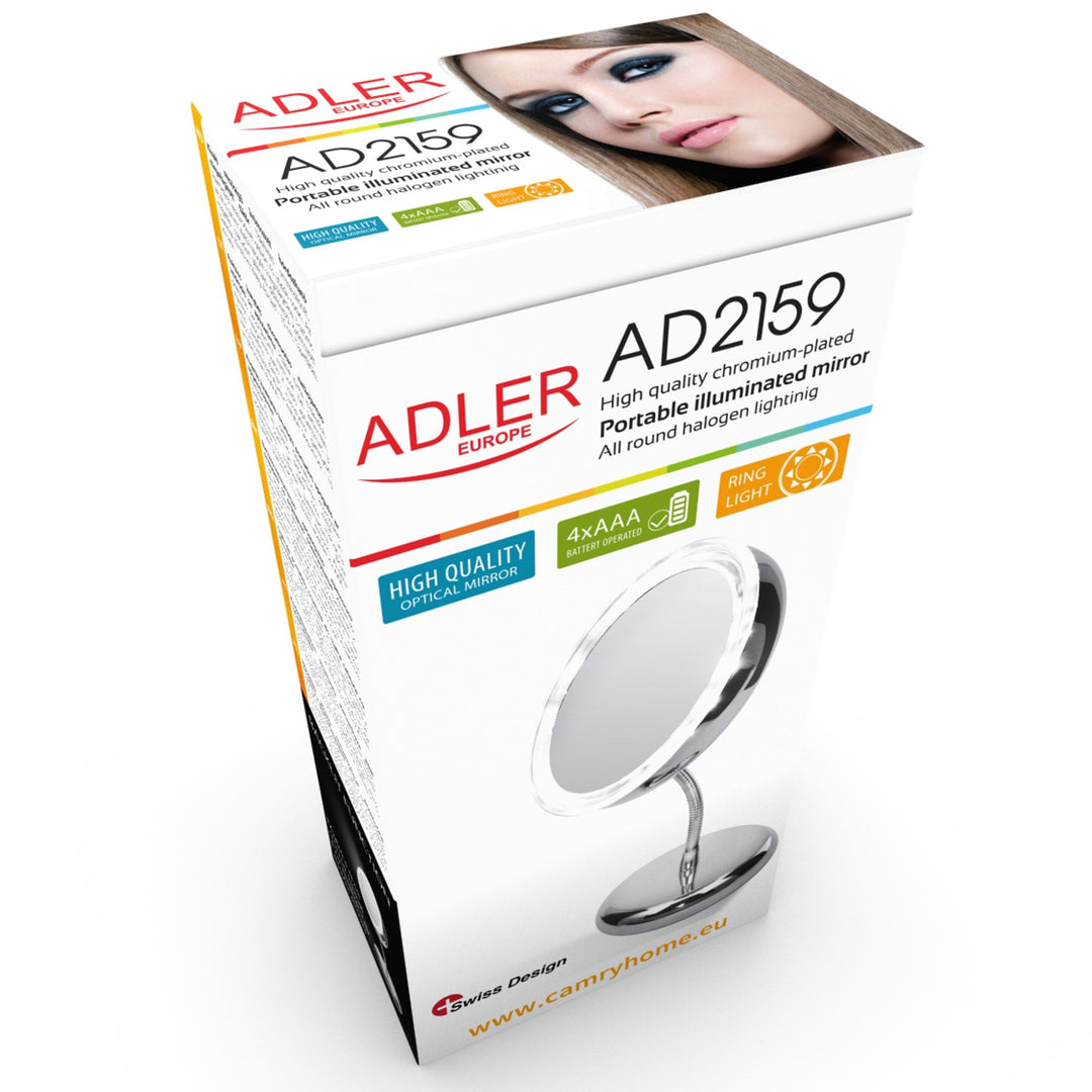 Adler AD 2159 Cosmetic Mirror Backlight Make-Up Beauty LED Illumination AAA Batteries 15cm