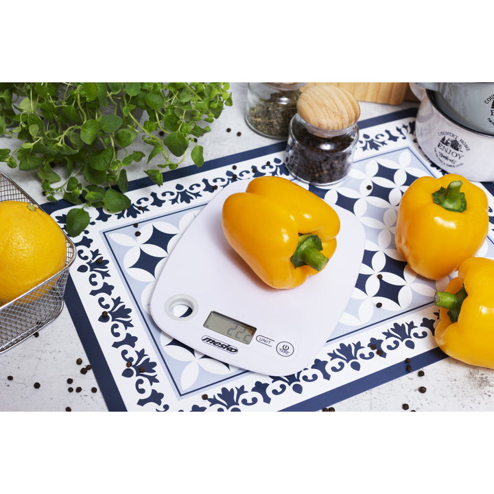 Mesko MS 3159w White Electronic Kitchen Scale with LCD Display – Precision Scale for Accurate Measurements in the Kitchen