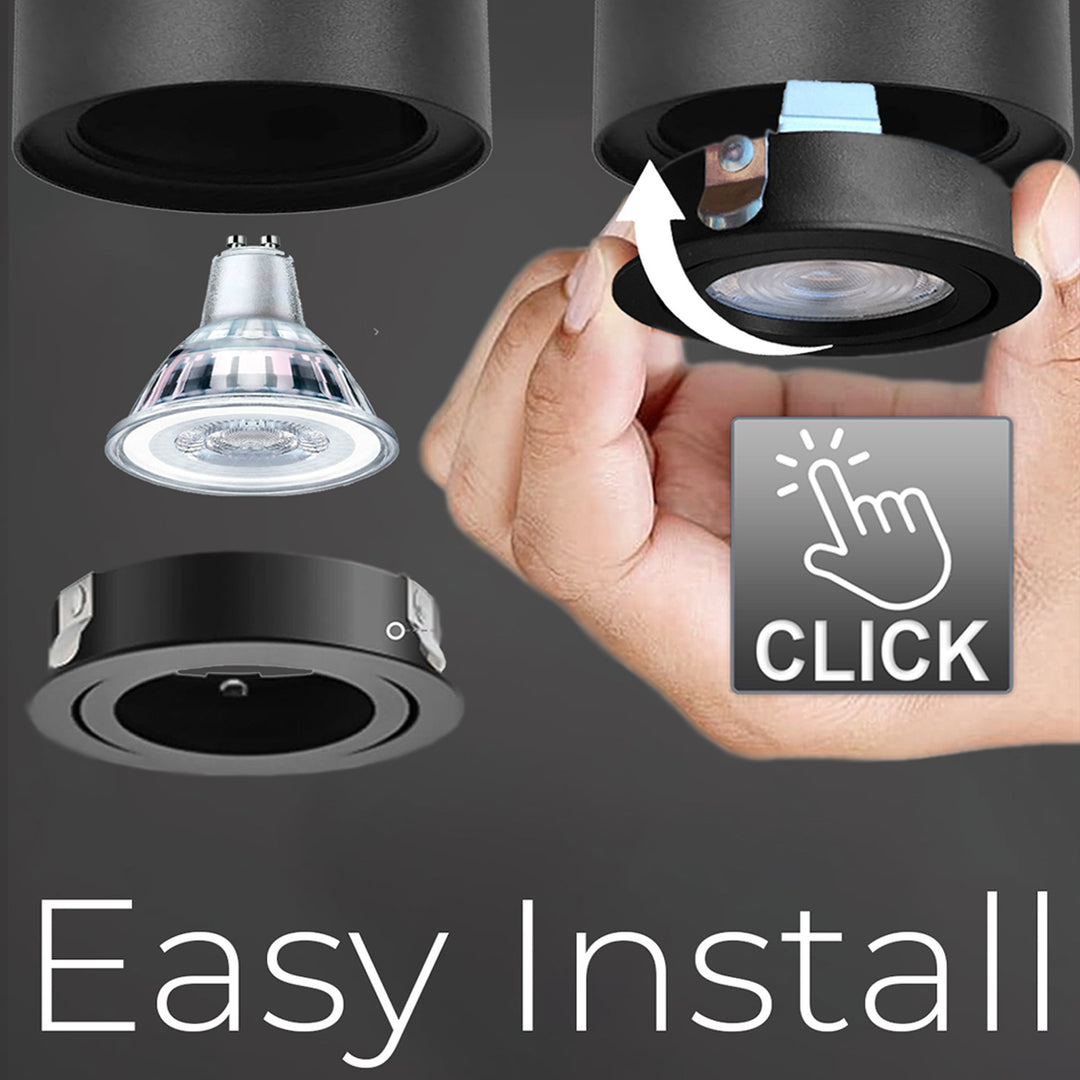 GU10 MCE422 B halogen spot mounted luminaire, 80x115mm, aluminum