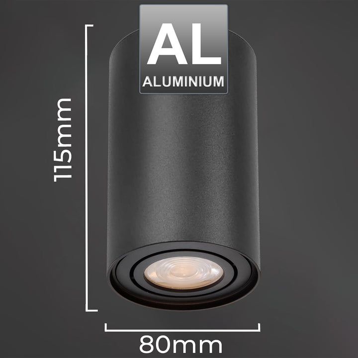 GU10 MCE422 B halogen spot mounted luminaire, 80x115mm, aluminum