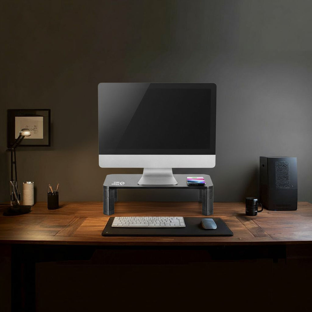 Ergo Office ER-415 Monitor Stand Shelf Wireless Qi Charging Adjustable 17" - 32" 20kg Induction Charger