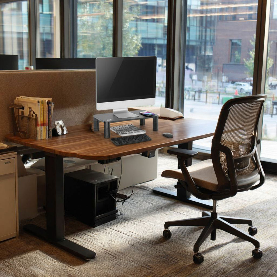 Ergo Office ER-415 Monitor Stand Shelf Wireless Qi Charging Adjustable 17" - 32" 20kg Induction Charger