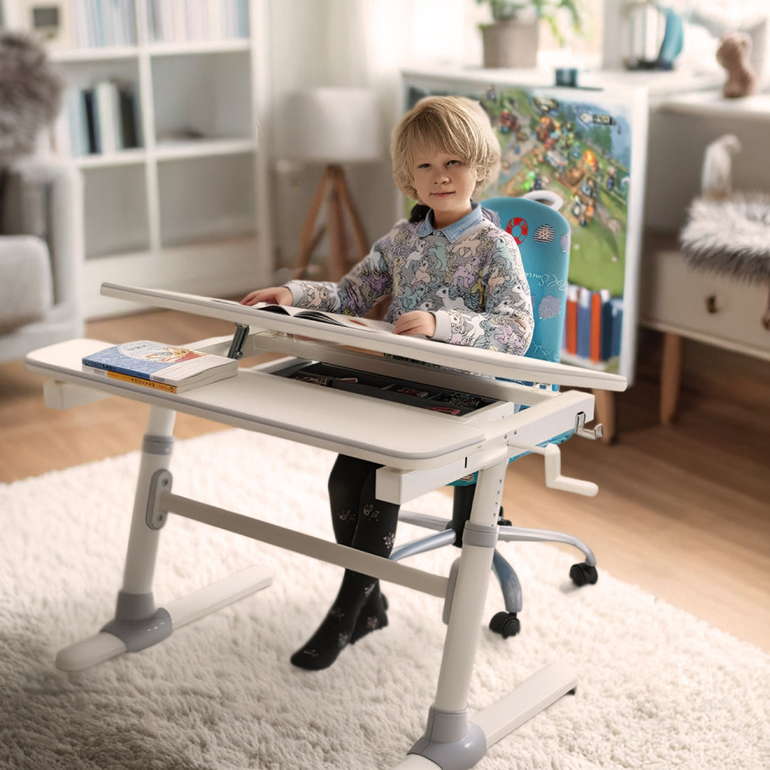 Ergo Office children ergonomic height adjustable desk, grey, max 100kg, ER-417 2cz
