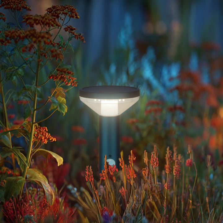 Solar LED lamp with Maclean sensor, black, IP44, 3 light modes, Li-ion 18650 battery 3.7V 1200 mAh, drive-in sensor, MCE465 B