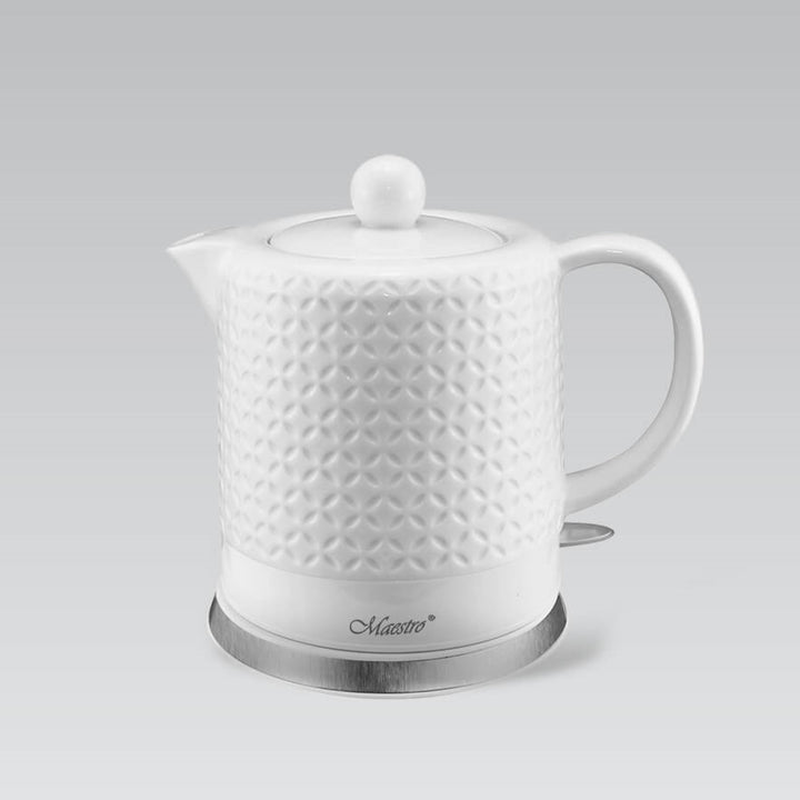 Maestro MR067 Ceramic Electric Kettle 1.2L 1200W Plastic-Free Water Cordless Jug Auto Shut Off Overheating Protection