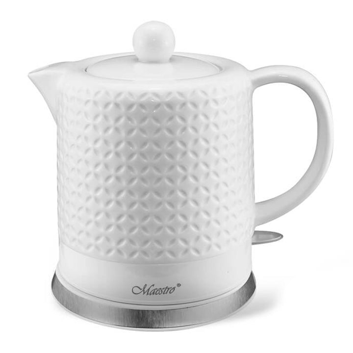 Maestro MR067 Ceramic Electric Kettle 1.2L 1200W Plastic-Free Water Cordless Jug Auto Shut Off Overheating Protection