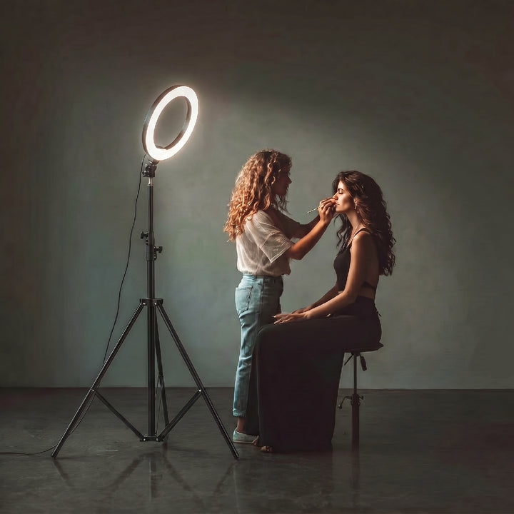 Maclean MC-163 Stand for 12" LED Ring Light, Adjustable Height 62-190cm, Lighting Stand, Lamp Stand, 3kg Load Capacity, Light Stand