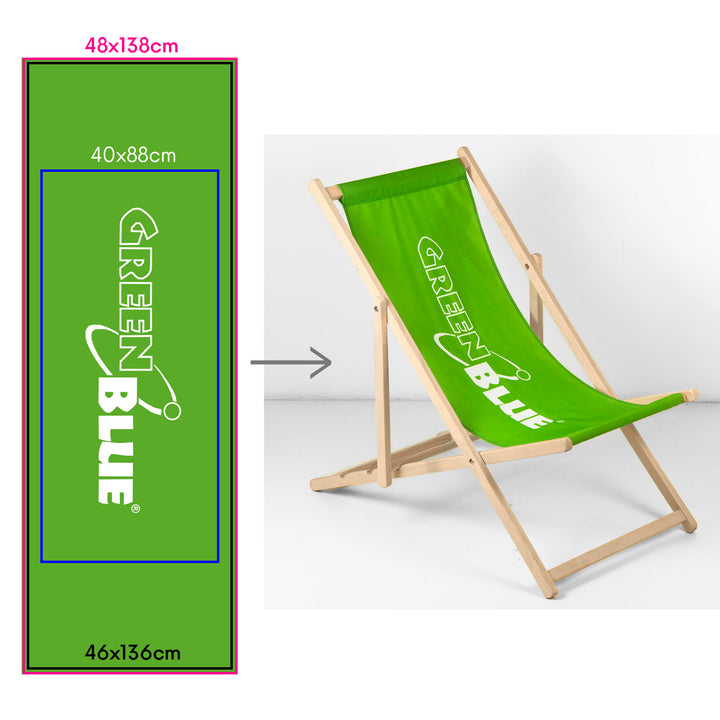 Custom Design Classic Beech Wooden Deckchair GreenBlue GB183 with Your Own Print Graphics Logo, Advertising Deckchair